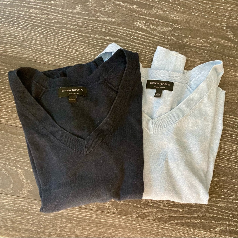 Banana Republic Blue Forever Knit Sweaters - Bundle of 2